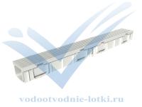 Комплект Light: лоток водоотводный ЛВ -10.11,5.9,5 - пластиковый с решеткой РВ- 10.11.50 пластиковой ячеистой, кл. B125 , серый
