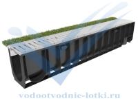 Комплект Sport: лоток водоотводный ЛВ-10.14,5.18,5 пластиковый с решеткой РВ-10.14,2.100 стальной оцинкованной, кл.А15