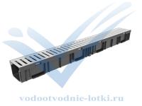 Комплект Light: лоток водоотводный ЛВ -10.11,5.9,5 - пластиковый с решеткой РВ -10.10,8.100 стальной оцинкованной, кл. A15