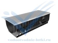 Комплект Light: лоток водоотводный ЛВ-30.38.28 - пластиковый c решеткой РВ -30.37.100 ячеистой стальной оцинкованной, кл. А15